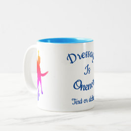 Caneca De Café Em Dois Tons O Dressage É Uma Silhueta De Cor Personalizada