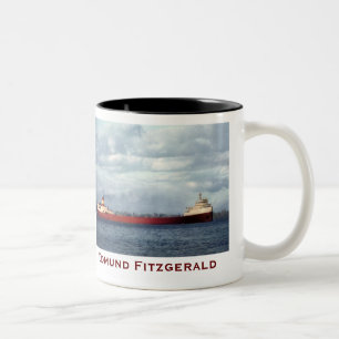 Caneca De Café Em Dois Tons O Edmund Fitzgerald com Nomes da Tripulação