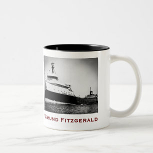 Caneca De Café Em Dois Tons O Edmund Fitzgerald com Nomes da Tripulação