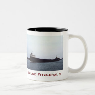 Caneca De Café Em Dois Tons O Edmund Fitzgerald com Nomes da Tripulação