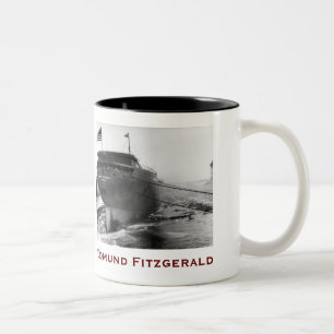 Caneca De Café Em Dois Tons O Edmund Fitzgerald com Nomes da Tripulação