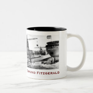 Caneca De Café Em Dois Tons O Edmund Fitzgerald com Nomes da Tripulação