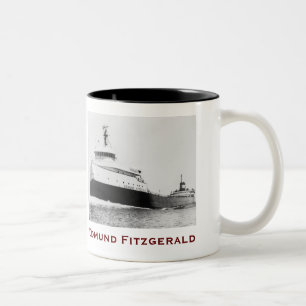 Caneca De Café Em Dois Tons O Edmund Fitzgerald com Nomes da Tripulação