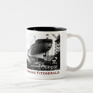 Caneca De Café Em Dois Tons O Edmund Fitzgerald com Nomes da Tripulação