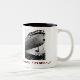 Caneca De Café Em Dois Tons O Edmund Fitzgerald com Nomes da Tripulação