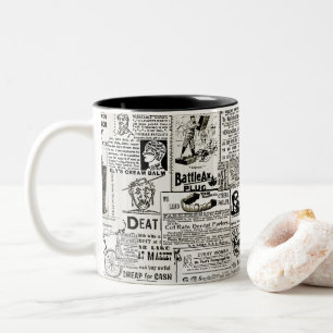 Caneca De Café Em Dois Tons O encantador jornal vitoriano de 1890 "Ads Men Wom