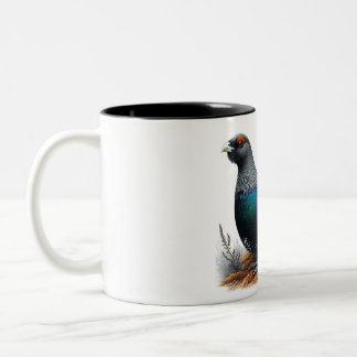 Caneca De Café Em Dois Tons O escocês Capercaillie está em Heather. Caneta e T