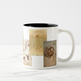 Caneca De Café Em Dois Tons O estudo de Davinvi da anatomia