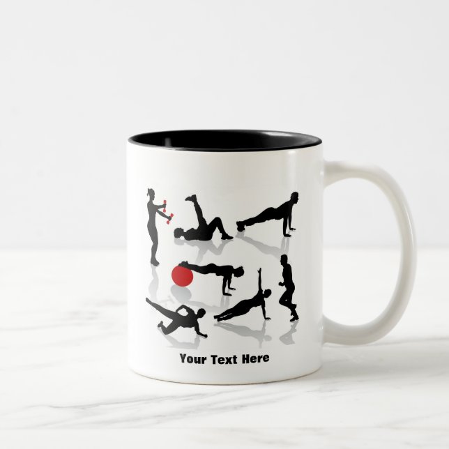 Caneca De Café Em Dois Tons O exercício figura (personalizado) (Direita)
