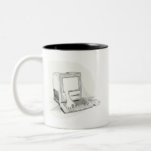 Caneca De Café Em Dois Tons O fantasma em minha "caneca do Mac antigo" da