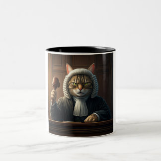 Caneca De Café Em Dois Tons O Felino Juiz Coffee Mug