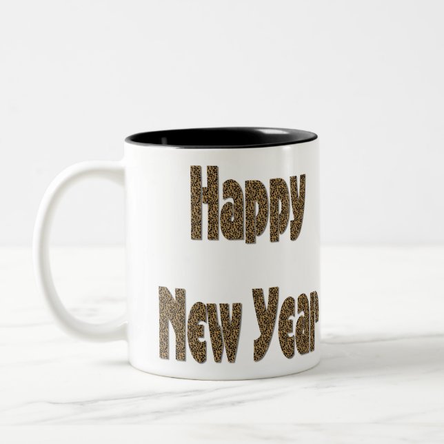 Caneca De Café Em Dois Tons o feliz ano novo (Esquerda)