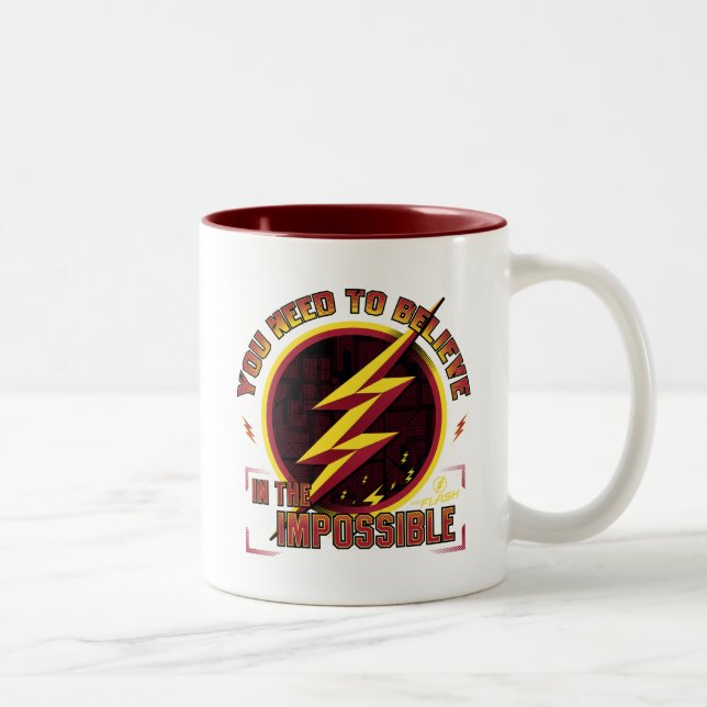 Caneca De Café Em Dois Tons O Flash | É Necessário Acreditar No Impossível (Direita)