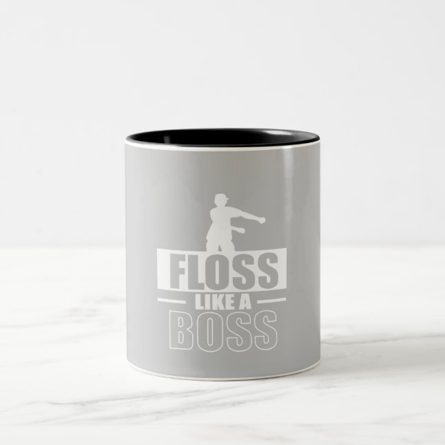 Caneca De Café Em Dois Tons O Floss gosta de um chefe (Centro)
