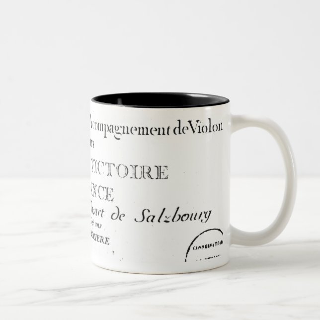 Caneca De Café Em Dois Tons O frontispício para 'Sonates derrama le clavecin' (Direita)