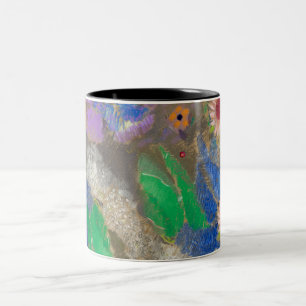 Caneca De Café Em Dois Tons O fundo de abstrato de Odilon Redon.