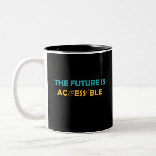 Caneca De Café Em Dois Tons O futuro é a linguagem de sinais ASL acessível Bra