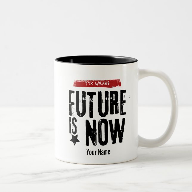 Caneca De Café Em Dois Tons O futuro é agora - FUIN01 (Direita)