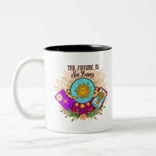 Caneca De Café Em Dois Tons O Futuro é uma bola de cristal não-binária