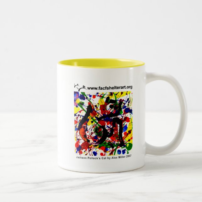 Caneca De Café Em Dois Tons O gato do Pollock (Direita)