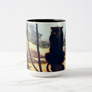 Caneca De Café Em Dois Tons O gato preto