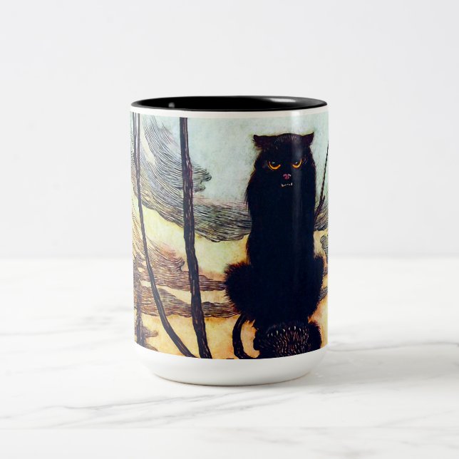 Caneca De Café Em Dois Tons O gato preto (Centro)