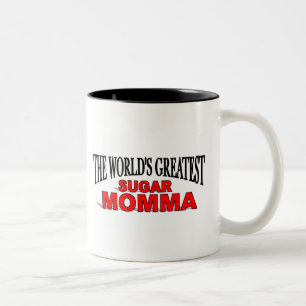 Caneca De Café Em Dois Tons O grande açúcar Momma do mundo
