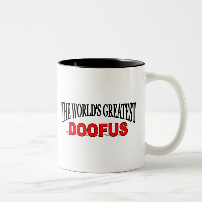 Caneca De Café Em Dois Tons O grande Doofus do mundo (Direita)