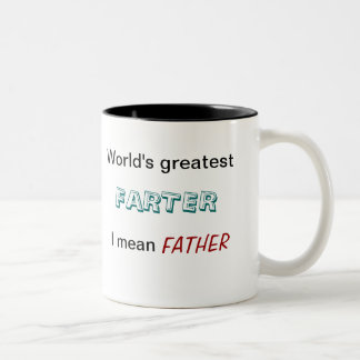 Caneca De Café Em Dois Tons O grande Farter do mundo - eu significo o pai -