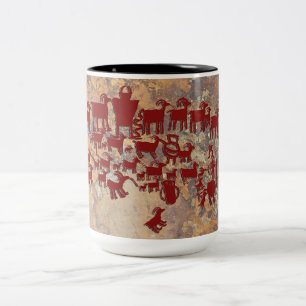 Caneca De Café Em Dois Tons O grande painel do Petroglyph da caça
