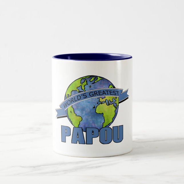 Caneca De Café Em Dois Tons O grande Papou do mundo (Centro)
