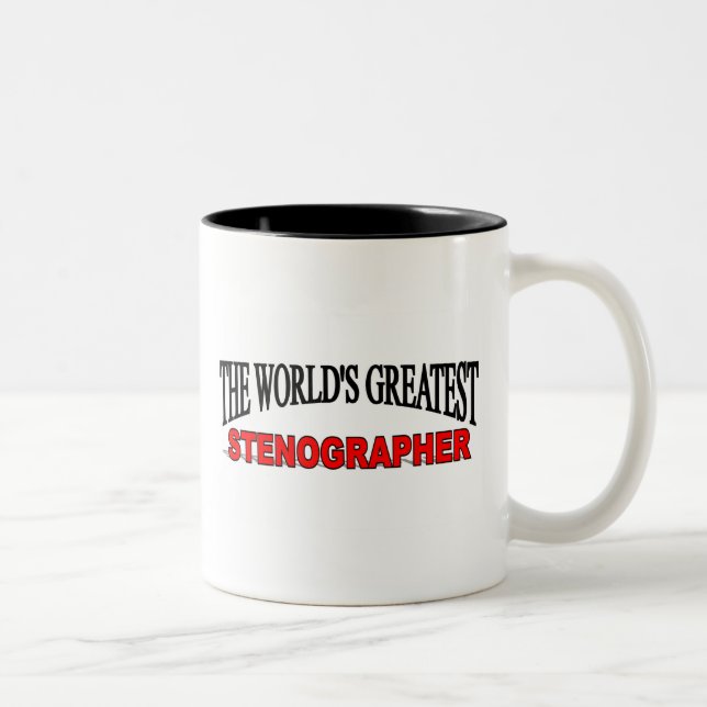 Caneca De Café Em Dois Tons O grande Stenographer do mundo (Direita)