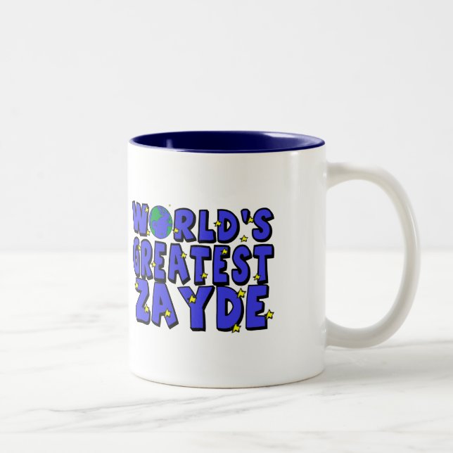Caneca De Café Em Dois Tons O Grande Zayde do Mundo (Direita)