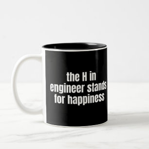 Caneca De Café Em Dois Tons O H Em Engenheiro Significa Felicidade Divertido