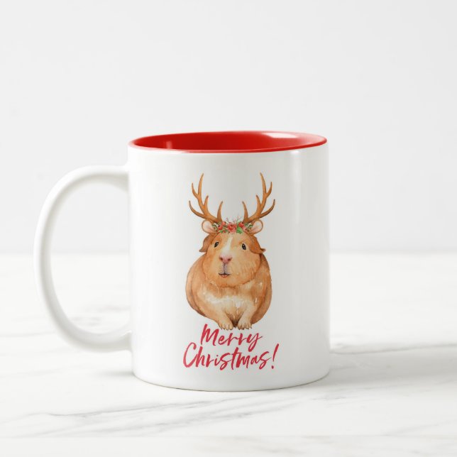 Caneca De Café Em Dois Tons O hamster dois do Natal tonificou a caneca (Esquerda)