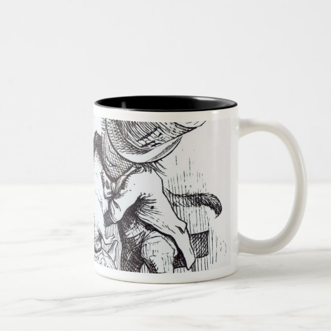 Caneca De Café Em Dois Tons O Hatter louco e a lebre de março (Direita)