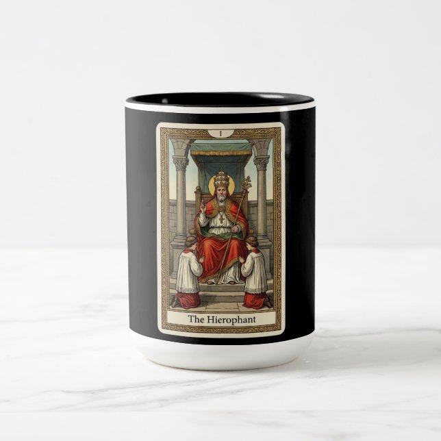 Caneca De Café Em Dois Tons O Hierofante Tarot (Centro)
