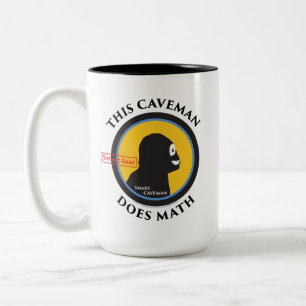 Caneca De Café Em Dois Tons O homem das cavernas esperto novo da engrenagem