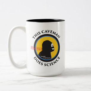 Caneca De Café Em Dois Tons O homem das cavernas esperto novo da engrenagem