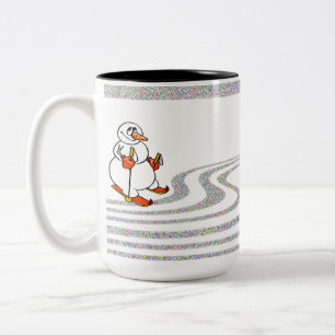 Caneca De Café Em Dois Tons O Homem de Neve do Esqui -