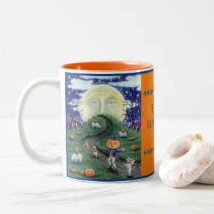 CANECA DE CAFÉ EM DOIS TONS O HOMEM QUE SE ENCONTROU NA LUA, HALLOWEEN