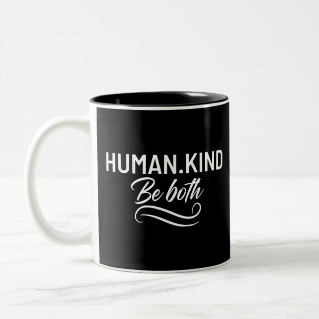 Caneca De Café Em Dois Tons O Humano Seja Ambos (Esquerda)