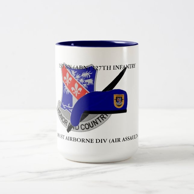 Caneca De Café Em Dois Tons ø INFANTARIA dos BN (ABN) a 327TH AGRIDE (Centro)