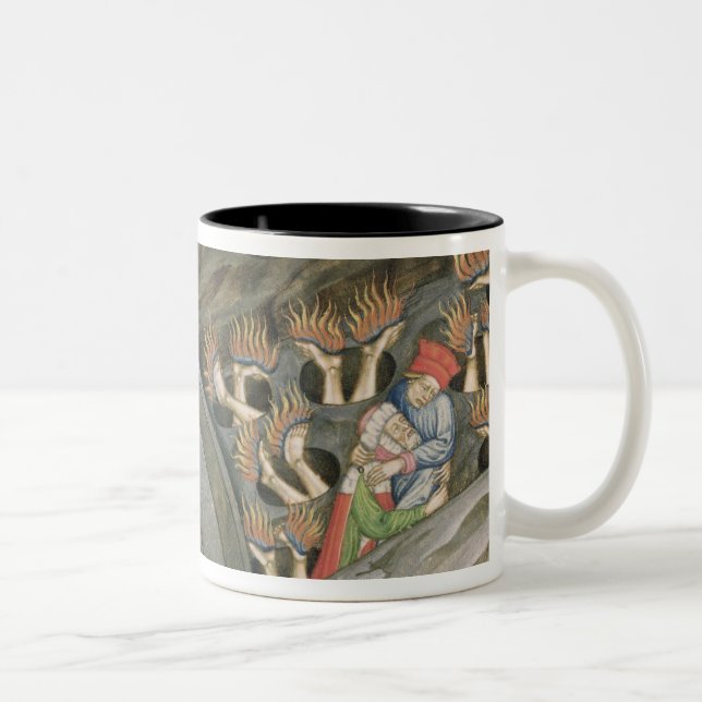 Caneca De Café Em Dois Tons O inferno de Dante com um comentário (Direita)