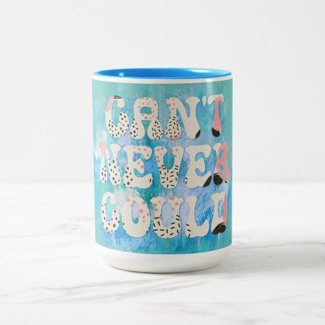 Caneca De Café Em Dois Tons O Inspirational Nunca Conseguiu Citar (Centro)