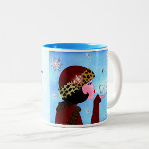 Caneca De Café Em Dois Tons "O inverno traz copos de calor!" DIVA