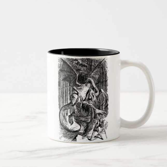 Caneca De Café Em Dois Tons O Jabberwocky (Direita)