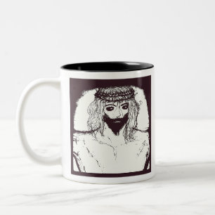 Caneca De Café Em Dois Tons O Jesus Negro salvará o mundo e o mundo alternativ