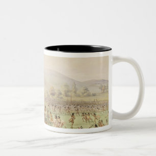 Caneca De Café Em Dois Tons O jogo de bola indiano, c.1832