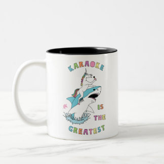 Caneca De Café Em Dois Tons O karaoke é o grande branco da grande equitação do